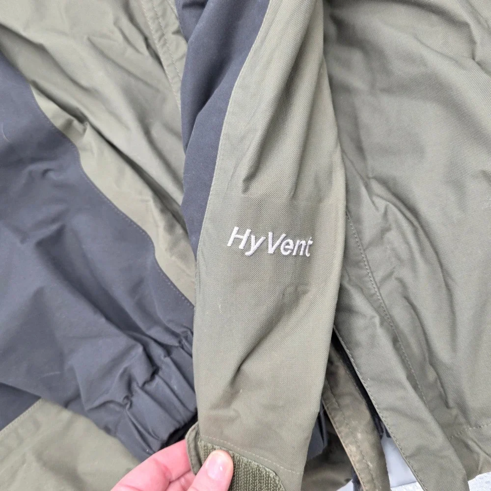 The North Face HyVent‎ Mens XL Full Zip Jacket Khaki Black Waterproof Outdoor
